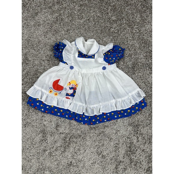 Vintage Toddler Dress Girls 2T Ruffle Puff Sleeve Embroidered Cottagecore Prarie - Picture 1 of 2